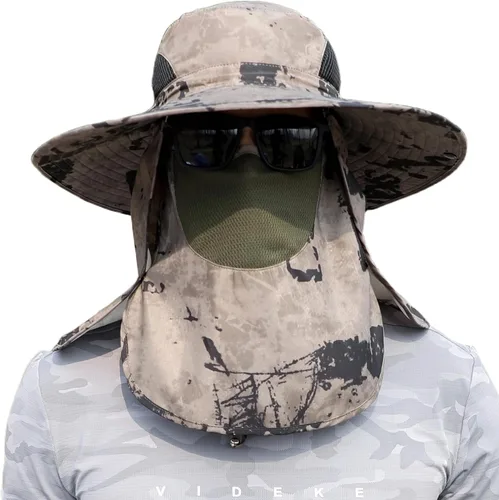 Vista 11 de Hombres Mujeres Safari Bucket Pesca Sombreros Sol Cubierta Cara Kcl015-lanse