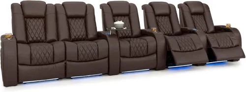 Vista 165 de Seatcraft Asiento de cine en casa Diamante Marrón Reclinable Individual