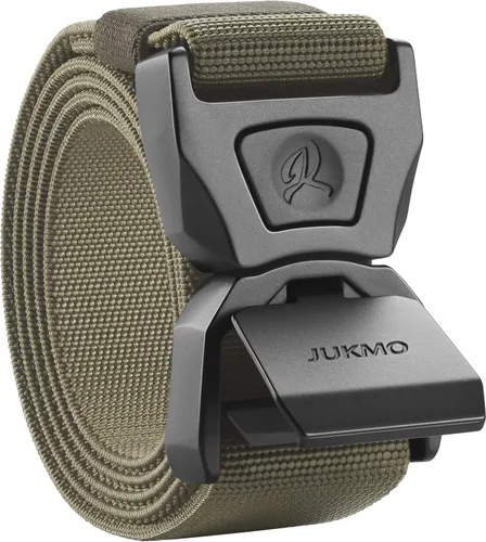 Vista 10 de JUKMO - Cinturón táctico de liberación rápida, cinturón de nailon para trabajo militar de 1.5 pulgadas con hebilla de cinturón de seguridad