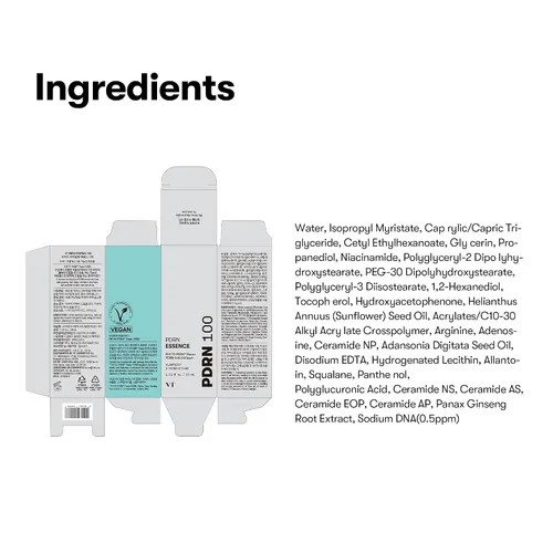 Vista 8 de VT COSMETICS PDRN 100 Essence, suero de brillo intensivo, 100,000 ppm PDRN vegano, restauración de la piel y relleno, hidratante e hidratante