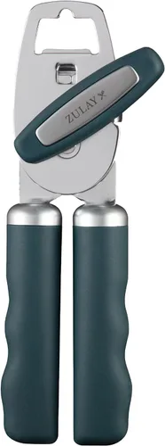 Vista 40 de Zulay Kitchen Abrelatas manual de acero inoxidable resistente con abridor de botellas, abrelatas manual a prueba de óxido con perilla giratoria