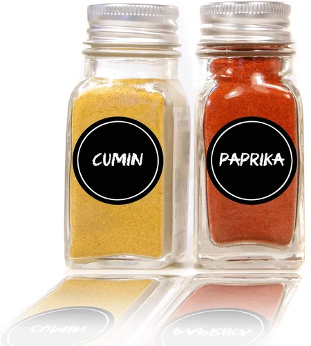 Vista 6 de Lovable Labels Etiquetas para tarros de especias de pizarra – 200 preimpresas + 25 calcomanías en blanco para escribir aptas para lavavajillas e