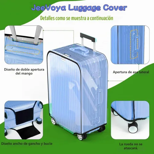 Vista 4 de Fundas de equipaje Protector de maleta transparente completo, Negro