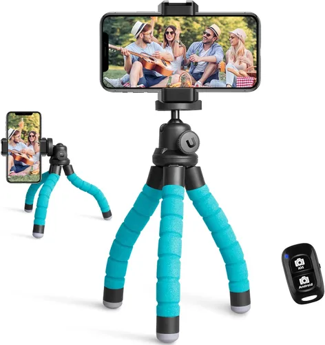 Vista 7 de UBeesize Trípode para teléfono, UBeesize Trípode para teléfono de 30 cm flexible con soporte para teléfono celular y obturador remoto inalámbrico