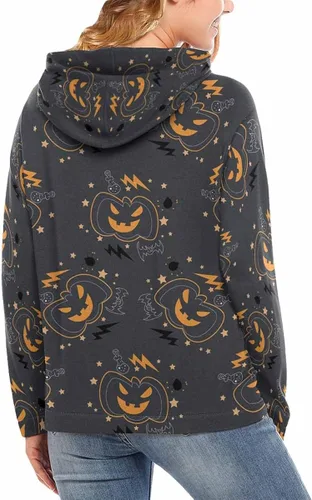 Vista 2 de LOSARON Women's Graphic Novelty Loose Long Sleeve Tops Drawstring Clothes Blouses