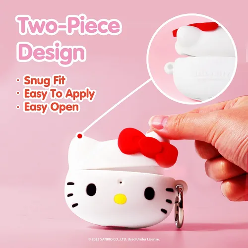 Vista 6 de iFace Funda Hello Kitty para AirPods Pro/Pro 2 + funda para iPhone 14 Plus (Kawaii Arcade)