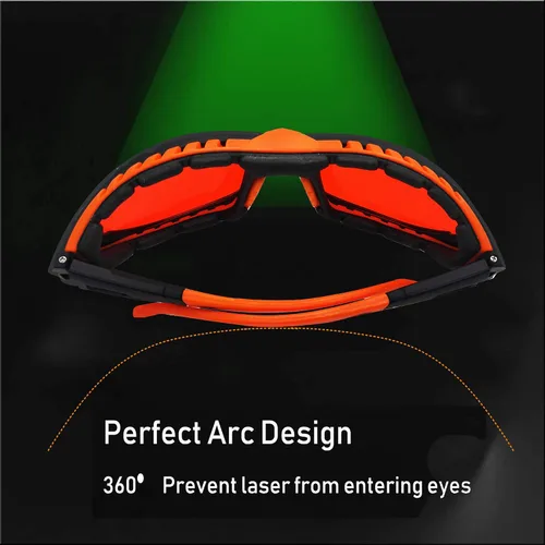 Vista 8 de JILERWEAR Profesional 180nm-540nm OD 6+ Violet/Blue/Green Laser Safety Glasses para 405nm, 445nm, 450nm, 473nm, 532nm láser ligero y diseño de moda