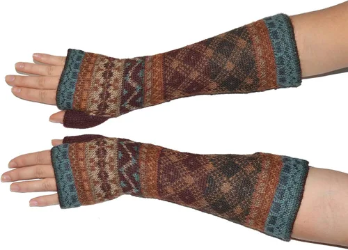Vista 2 de Invisible World Guantes sin dedos de lana de alpaca para mujer