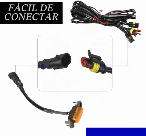 Vista 5 de 4 luces LED para parrilla, luces LED ámbar brillante para parrilla con arnés de cableado, lámparas de rejilla frontal impermeables, lámparas