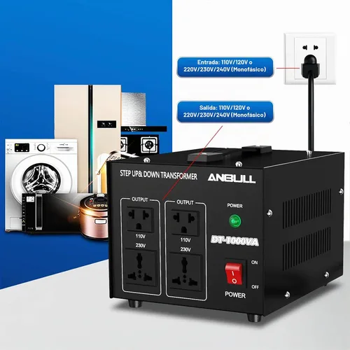 Vista 5 de Anbull Convertidor de Voltaje Transformador de Voltaje de 1000 Vatios, 220V / 230V / 240 Voltios a 110V / 120 Voltios o 110V / 120 Voltios a 220V