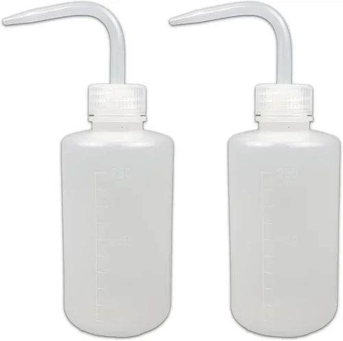 Vista 8 de 2 botellas de plástico de lavado de seguridad de 250 ml 8.5 oz, color negro