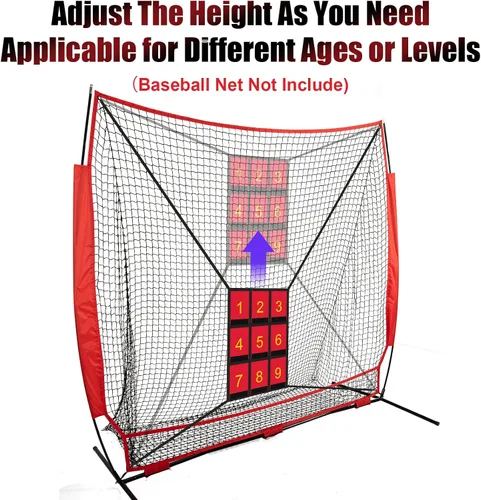 Vista 5 de Zona de ataque numerada transparente de 19 x 27 pulgadas, red de tiro impermeable ajustable y duradera con zona de ataque para red de béisbol