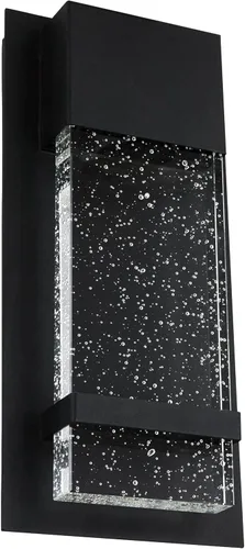 Vista 8 de Sunlite Aplique de pared LED, marco de metal negro con panel de vidrio efecto gota de lluvia, 4.75 pulgadas de ancho, luz diurna de 5000 K