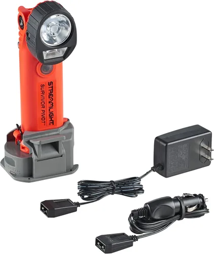 Vista 5 de Streamlight 91802 Survivor Pivot - Linterna de ángulo recto de 325 lúmenes, color naranja 325 lumens; 34,000 candela peak beam; runs up to 3.75
