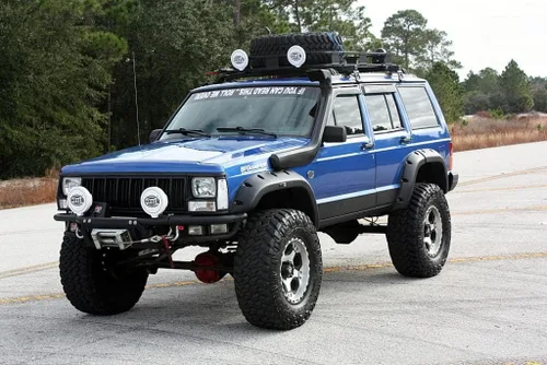 Vista 2 de Esnórquel de admisión de aire frío para Jeep Cherokee XJ 1984-2001 con almohadilla aislante