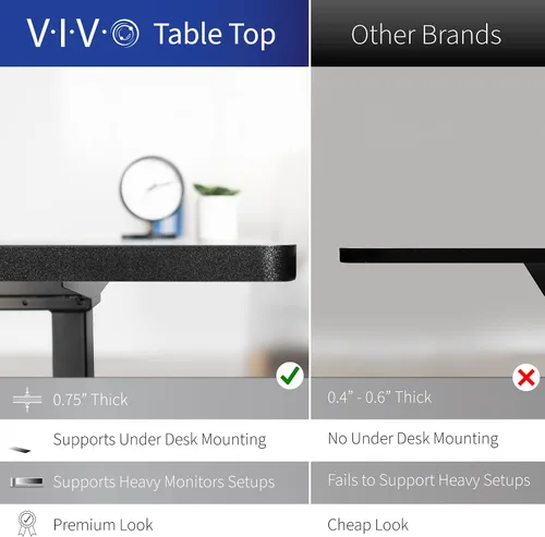 Vista 7 de VIVO DESK-KIT-3E8BO - Escritorio eléctrico de altura ajustable de 83 x 60 pulgadas para trabajar de pie, con 2 cubiertas sólidas de bambú, marco