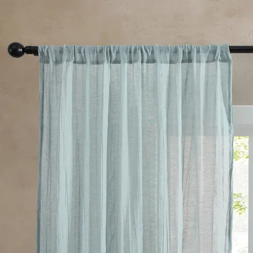 Vista 4 de French Connection - Cortina para ventana, juego de 2 paneles, semitransparente, decoración moderna del hogar, cortinas para sala de estar, comedor