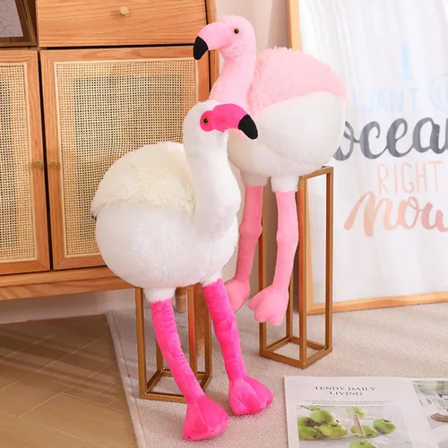 Vista 7 de Peluche redondo suave de flamenco gordo para decoración del hogar, almohada de flamenco de peluche, regalo para niños o amantes (rosa, 19.7 pulgadas)