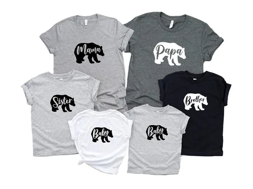 Vista 3 de Family Bear T-shirts, Matching Family Shirt, Mama Bear Shirt, Papa Bear Shirt, Baby Bear Tee, Bear Family Gifts, Cute Family Shirts, Bear Family