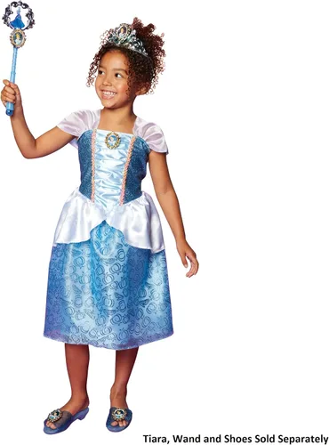 Vista 6 de Disney Disfraz de princesa de Cenicienta para niñas, perfecto para fiestas, Halloween o juegos de simulación