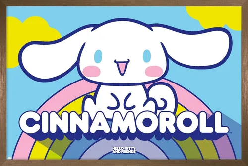 Vista 13 de Hello Kitty and Friends: 22 Over The Rainbow - Póster de pared de Cinnamoroll, 22.4 pulgadas de largo x 14.7 pulgadas de ancho, versión enmarcada