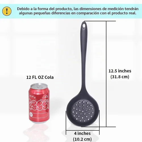 Vista 2 de 77L Cuchara ranurada, espumadera con ranuras, cuchara ranurada resistente al calor, cuchara de silicona antiadherente de una pieza sin costuras