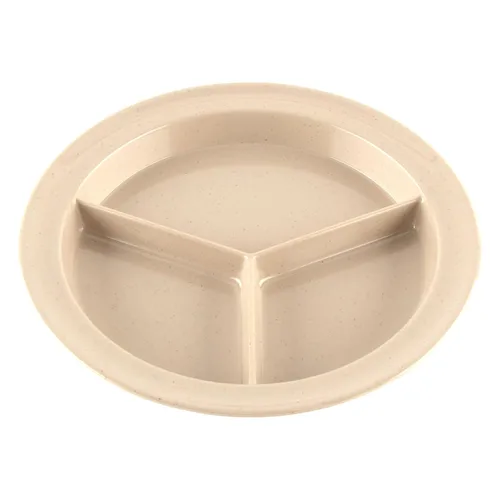 Vista 17 de G.E.T. CP-530-T Tan 9" 3-Compartment Plate, Break Resistant Dishwasher Safe Melamine Plastic, Supermel Collection (Pack of 12)