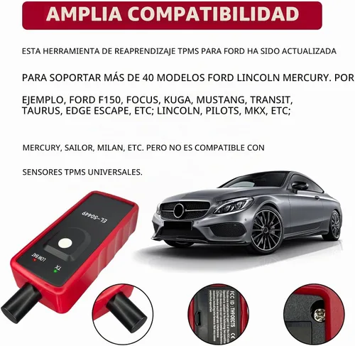 Vista 5 de Ford TPMS Relearn Herramienta de programación de reinicio, EL-50449 escáner de activación del sensor de presión de neumáticos para F150 F250