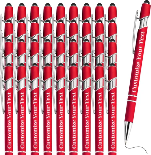 Vista 51 de Hasta 500 bolígrafos personalizados a granel con lápiz capacitivo, grabado, juego de bolígrafos con tu nombre, texto para mujeres de negocios
