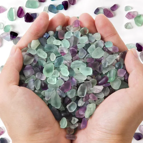 Vista 18 de QICQDRAM - Cristales naturales verdes de amazonita en volumen 0,9 lb/405g, piedras decorativas pequeñas en trozos para decoración del hogar y tanque