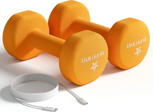 Vista 21 de Yes4All Neoprene Dumbbells, Pairs and Sets with Rack for Home Workouts A. Púrpura