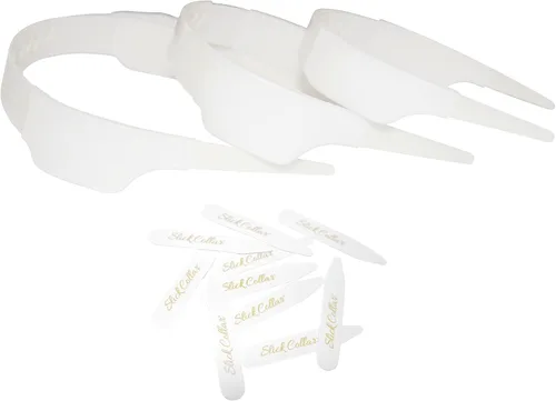 Vista 3 de Slick Collar Paquete de soporte de cuello de camisa ajustable con soporte para cuello para hombres y mujeres, Blanco
