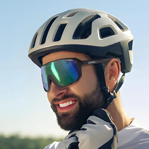 Vista 2 de Photochromic Cycling Glasses Men Women, Clear UV400 Protection Sports Sunglasses Eyeglasses Goggles for Outdoors