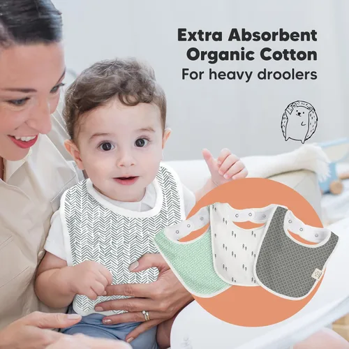 Vista 5 de KeaBabies Paquete de 8 baberos orgánicos para bebés para niñas y niños y baberos orgánicos para bebés, baberos de dentición para niños y niñas