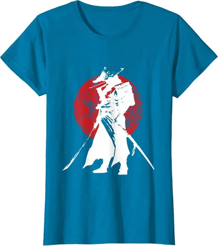 Vista 49 de Vintage Japanese Samurai Retro Bushido Warrior Japan Sword T-Shirt Asphalt Grey