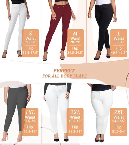 Vista 4 de Hybrid & Company - Pantalones ultraelásticos para mujer, cómodos y ajustados, para el trabajo y ocasiones informales
