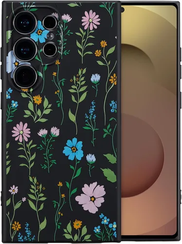 Vista 22 de RALEAVO Funda para Samsung Galaxy S24 Plus, bonita funda de silicona floral Verde/Rama Floral