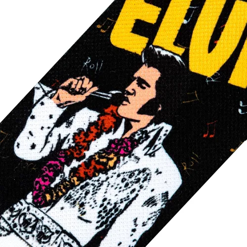 Vista 4 de Odd Sox, Elvis Presley, The King of Rock N Roll - Calcetines para hombre, divertidos regalos de coleccionista, Negro