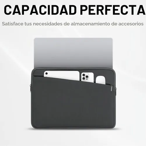 Vista 2 de Funda protectora duradera para laptop de 14 y 15 pulgadas, delgada, acolchada y con bolsillo frontal, compatible con MacBook Air MacBook Pro HP
