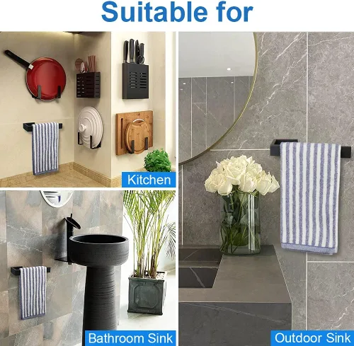 Vista 6 de TocTen Portatoallas de Mano/Anillo para Toallas – Colgador de Toallas de Mano para Baño de Acero Inoxidable SUS304 Reforzado, Toallero de Pared