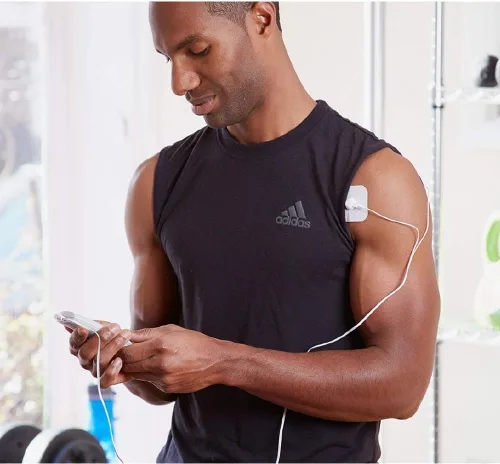 Vista 3 de AccuRelief TENS Unit - Estimulador muscular Sistema de alivio del dolor, estimulador muscular eléctrico con electrodos para cuello, espalda y cuerpo