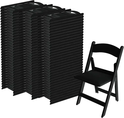 Vista 37 de Sillas plegables de resina con cojín para bodas, fiestas, paquete