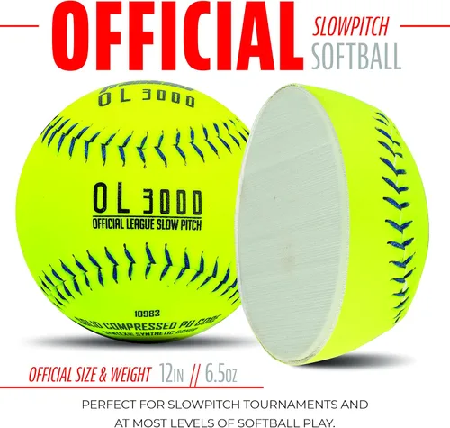 Vista 3 de Franklin Sports Official 12" Slow Pitch Tournament Softballs - 1 Pack