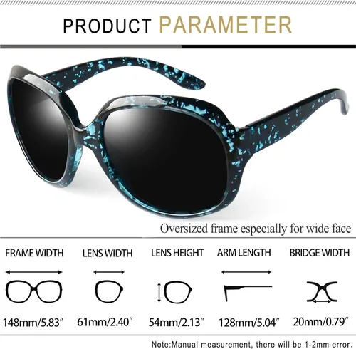 Vista 121 de Joopin Lentes de sol de gran tamaño para mujer, polarizados, grandes, para conducción, protección UV, grandes sombras