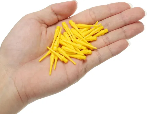 Vista 4 de PATIKIL Puntas de dardo de plástico, 2BA hilo suave puntas de dardo de repuesto de punta de plástico de punta suave accesorios de dardo Amarillo