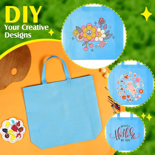 Vista 6 de Silkfly 100 bolsas tejidas reutilizables de Halloween a granel, bolsas de compras de otoño de Acción de Gracias, bolsas de compras para cumpleaños