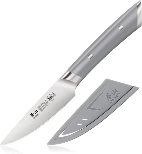 Vista 10 de Cangshan HELENA Series - Cuchillo de pelar forjado de acero alemán de 3.5 pulgadas con funda (negro)