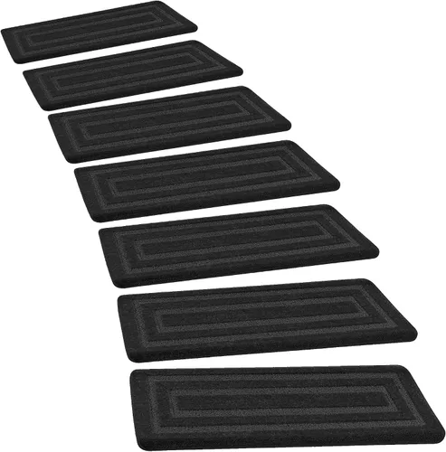 Vista 22 de PURE ERA Bullnose - Juego de peldaños de alfombra para escaleras sin cinta, antideslizantes, protectores de escaleras para interiores, alfombras