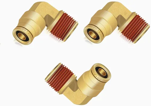 Vista 14 de Siptenk 1/2" Codo DOT de Latón Empuje para Conectar Accesorios de Línea de Aire 5 PIEZAS, Tubo de 1/2" OD x Rosca NPT de 1/2" Accesorios de Conexión