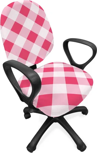 Vista 32 de Lunarable Funda para silla de oficina tribal, diseño azteca, nativo americano, geométrico, simbolismo étnico con espirales de triángulos, elástico